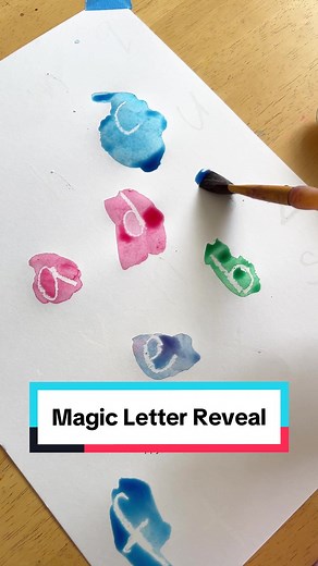 Watch your little ones light up with joy with our Letter Reveal Painting activity! All you need is a white oil pastel crayon to create hidden letters on painting paper. As they paint over, the letters magically appear, blending literacy with art in a delightful way! 🖌️ 🔤 Ideal for ages 2 to 6. ❤️ Love this activity? Follow @happytotshelf for more exciting and educational kids' activities! #learningisfun #handsonlearning #preschoolactivities #toddleractivities #earlylearning #learnontiktok