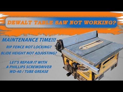 Dewalt Table Saw DW745 Rip Fence Locking & Blade Adjuster Repairs