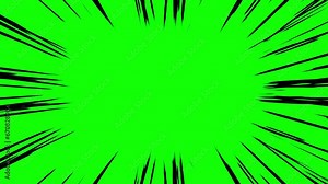 Manga Zoom Lines – Dynamic Comic-Style Speed Lines on Green Background Stock Video