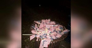 9/11 memorial flags trashed on college campus
