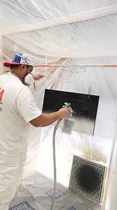 Delivering superior atomization in the widest range of materials, #graco FinishPro HVLP sprayers lay down an exceptional finish every time, as shown here by @streamlinepainting who’s spraying a coat of Tricorn Black. ・・・ Going with Tricorn Black⚫️ on this set of kitchen cabinets. Stay tuned for the final transformation video. . . . . . . . . . . . . . . . #satisfyingvideos #kichendesign #ineriordesign | Graco Inc.