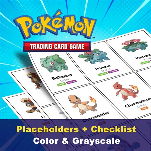 Complete Pokédex Printable Binder Placeholders   Checklist (digital Download) - Etsy UK