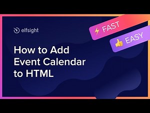 How to Add Event Calendar to HTML