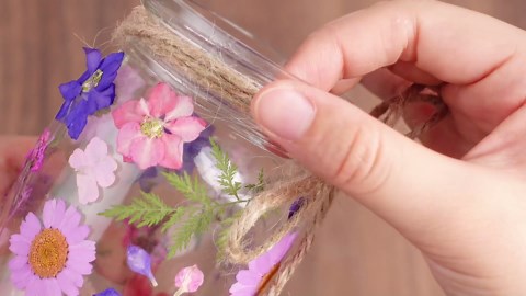 Tinideya 154 Pcs DIY Pressed Flowers Mason Jar Set Pressed Flower Lanterns 12 Mason Jar 140 Natural Real Dried Flower Centerpiece Making Favor for Wedding Candle Lantern Craft