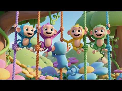 Five Little Puppet Monkeys Swing Swing Swing | Fun Puppet Song & Nursery Rhymes