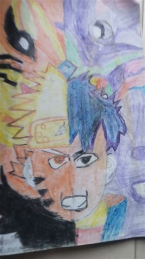 Kurama - Susanoo and Naruto - Sasuke Combo Drawing #speedsong