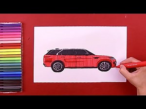 How to draw Range Rover (Land Rover) SUV