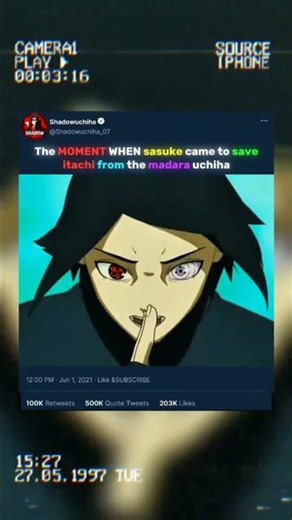 sasuke save itachi from the madara #naruto #anime