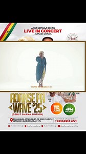 ✨️Over 30 years of pure gospel, service and ministry!✨️ Akua Serwaa Bonsu is LIVE IN CONCERT GHANA (KUMASI)✨️8th June 2025🔥 #adansepawave2025 🎵🥁✨️ - Get ready KUMASI for a good time of music and praise! 👌🇬🇭 We can't wait!❤️ - DATE: 8th June 2025. TIME: 4 PM Prompt VENUE: Emmanuel Assemblies of God Church (Stadium-Dadiesoaba / Y.F) RATE: Free ✨️ Further enquiries: Please see contact details on the flyer❤️ - Song: Nsammerane by @akuaserwaabonsugh #akuaserwaabonsu #adansepawave #kumasi #ghana