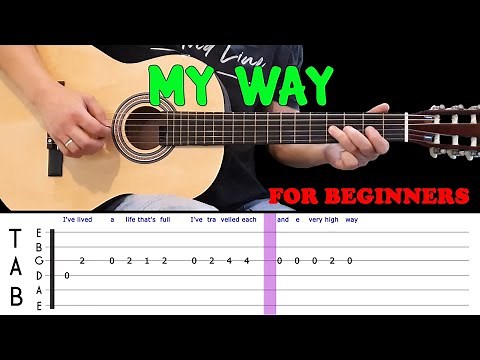 MY WAY | Easy guitar melody lesson for beginners (with tabs) - Frank Sinatra