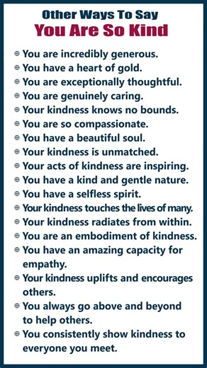 Different Ways to Express Kindness in English