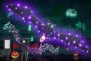 Halloween Decorations Lights Hanging Bat Lights with Sound - 3.6 ft Bat Halloween Decoration with Motion Sensor and 3 Different Modes
