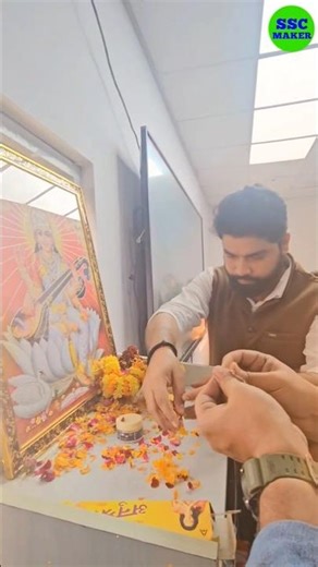 Saraswati Puja Celebration In SSC MAKER OFFLINE CLASSES 🙏..#shorts #saraswatipuja