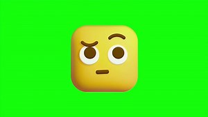 Download Confused Emoji Face Animation on Green Screen Background. for free