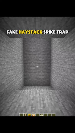 Minecraft fake haystack spike trap moment #minecraft