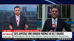 Seis apostas vão dividir o prêmio histórico de R$ 1 bilhão da Mega da Virada. Entre os ganhadores, estão apostadores das cidades de João Pessoa (PB), Franco da Rocha (SP) e Ponta Porã (MS). Reportagem: Daniel Lian. #TempoReal | Jovem Pan News