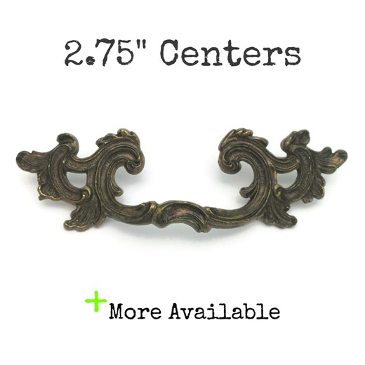 Vintage French Provincial Drawer Pull: Dark Brass Brass Color Co. K644, 2 3/4" Centers - Etsy