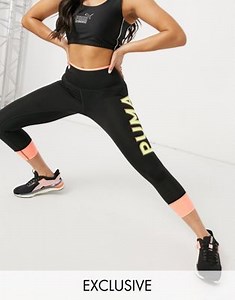 Puma Training modern sport leggings with turn up logo in black exclusive to ASOS | ASOS