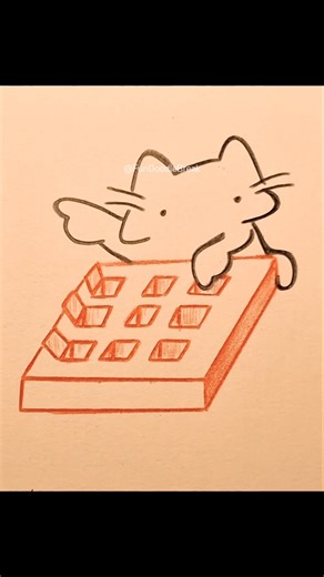 Cute Cat Drawing : Almost #drawing #shorts #art #simple #cuteart #catart #easy