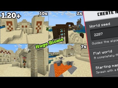 MINECRAFT HUGE DESERT BIOME SEED | BEST SEED FOR DESERT BIOME ( Minecraft Bedrock/Pe Seeds )