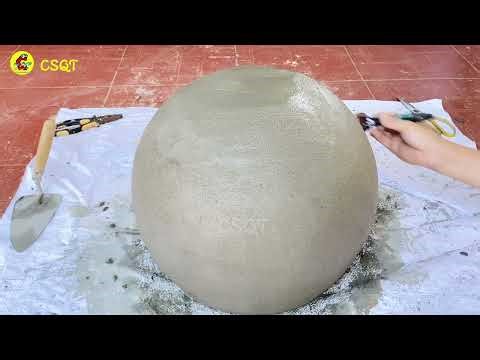 How to make a flower pot with fake stone cement is very simple9