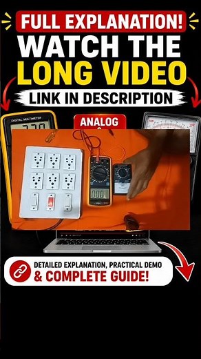 Full Digital Multimeter Tutorial Available! ⚡ Analog & Digital Multimeter Explained #Shorts