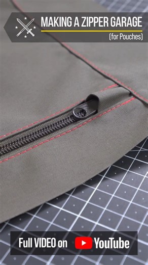 Making a ZIPPER GARAGE for Pouches - Zipper Garage für Taschen nähen #short #reel