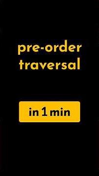 Pre-order binary tree traversal simplified for every coder in 1 min | #geekific #preorder #in1min