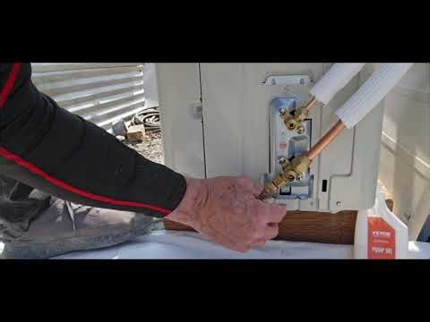 Mini split pressure test and vacuuming