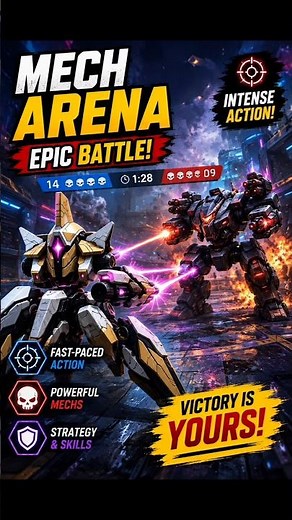 🔥 Mech Arena Epic Battle ⚔️ White Guardian vs Black Destroyer | Intense 1v1 Gameplay