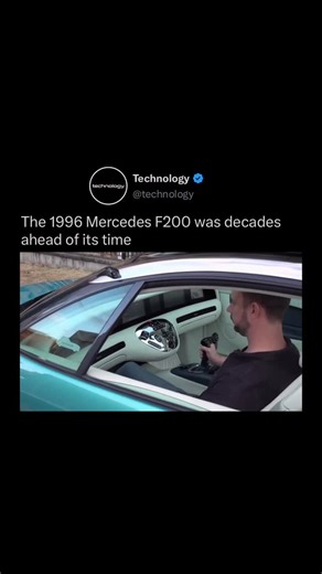 Technology on Instagram: "Shot by @tfjj, Unveiled at the 1996 Paris Motor Show, the Mercedes-Benz F200 Imagination redefined what a concept car could be. Powered by a 6-litre V12 engine, it replaced the steering wheel with a joystick for full vehicle control and introduced features that didn’t exist in production cars for decades including rear cameras instead of mirrors, voice commands, electric butterfly doors, and a panoramic roof. The car, now valued near $10 million, was recently spotted at