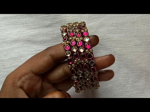 Full Tutorial: Pink Stone Kundan Bangles Making 💖 | Designer Bridal Bangles Step by Step