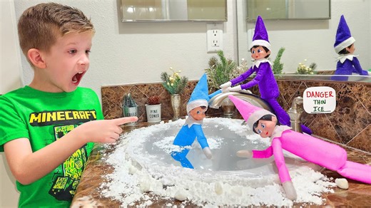 Elf on the Shelf falls through thin ice - Day 4!