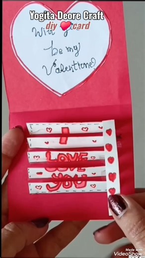 Beautiful Handmade Valentines day Card Ever! #valentinesday #valentinescard #shorts