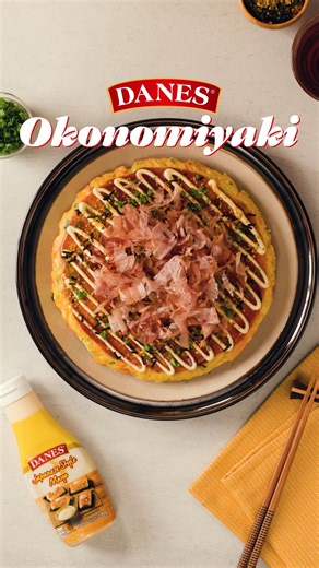 1.9K views · 22K reactions | Japan feels? We’re serving it fresh at your family’s table! ✨ Packed with all the good stuff, made even better with a rich, creamy drizzle of Danes Japanese Style Mayo! ️ Make that Okonomiyaki extra legit and extra sarap—one bite, and the whole fam will say Oishii! 異 | Danes | Facebook