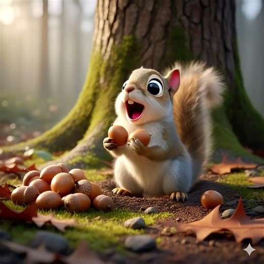 Funny Squirrel & Nuts 🐿️🌰 | Cute Kids Cartoon | InkivoCartoon #kidsshorts #youtubeshorts