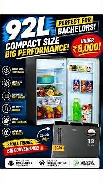 Best Mini Fridge Under ₹8000 😱 | 92L Compact Refrigerator for Bachelors & Hostel 🔥
