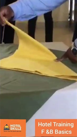 Napkin folds series 1-50 | No 16 - Pyramid fold #hoteltraining #tablesetup #hoteltraining