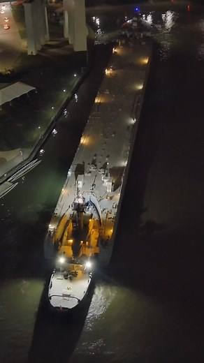 Drone view of the St Marys Challenger passing through the Cuyahoga River at the Columbus Road Lift Bridge in Cleveland, Ohio #dronevideo #drones #clevelandohio #bigships #dronelife #cuyahoga #dronepilot #drone #cleveland #ships #shipspotting | Propped Productions