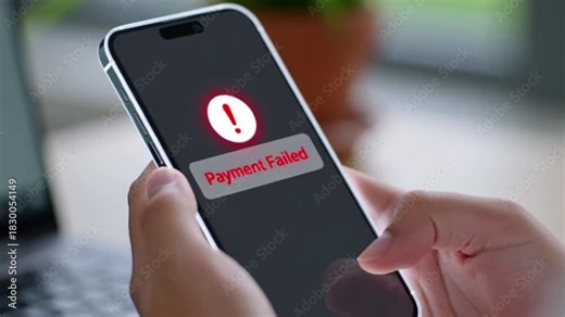 Smartphone displaying 'Payment Failed' error message during an online transaction 4k Video