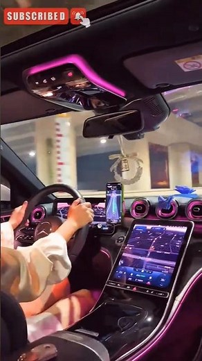 Luxury Night Drive 🚘✨ | Stunning Car Interior with Neon Lights