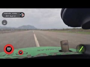 Dragster in car S3 8L In car 9.70sec 253 km slipping in the rain, Ηλιοπουλος