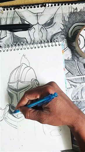 Epic Knight Armor Drawing 🔥 | Satisfying Sketch Transformation ✏️⚔️ #shorts”