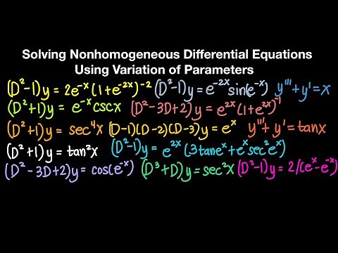 Solving Nonhomogeneous Differential Equations Using Variation of Parameters Part 1