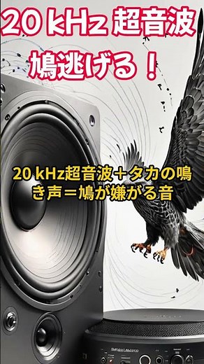 鳩撃退音 60秒｜20 kHz超音波×タカの鳴き声でベランダのフン害ゼロ！