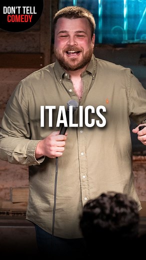 "Italics" 🎤: Aaron Weber | Check out Aaron's full set on the Don't Tell Comedy YT channel for more! #donttellcomedy #aaronweber #standupcomedy #comedy #trendingreels #italics #middleschool #reading | Don't Tell Comedy