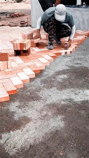 Satisfying Red Brick Floor Installation - Why Work Hard When Machines and tools Work Smart?