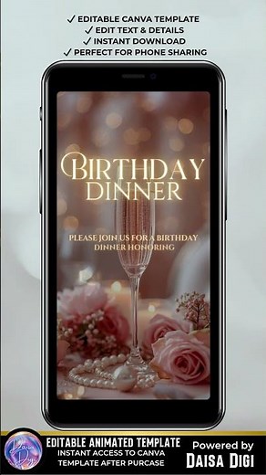 Gold Pink Save the Date Video Invitation | Elegant Canva Animated Invite