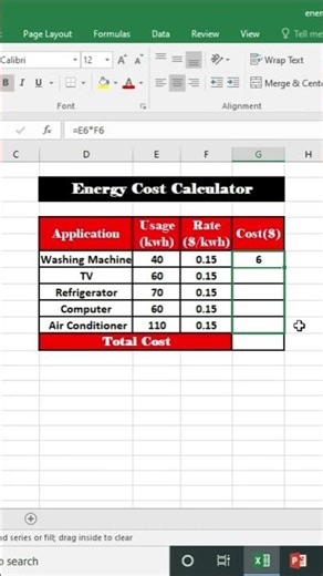 Energy Cost Calculator Formula in Excel | Calculate Electricity Bill Easily