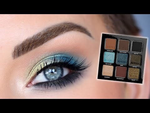 New Sigma Beauty On-The-Go BEACHY Eyeshadow Palette | Green/Blue Eyeshadow Tutorial